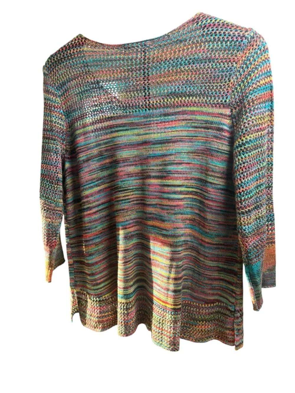 JohnPaulRichard Multicolor Scoop-Neck Pointelle Knit Sweater Women’s M - Picture 4 of 10